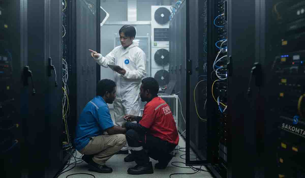 Server rack configuration at SAKOMTA Merauke head office